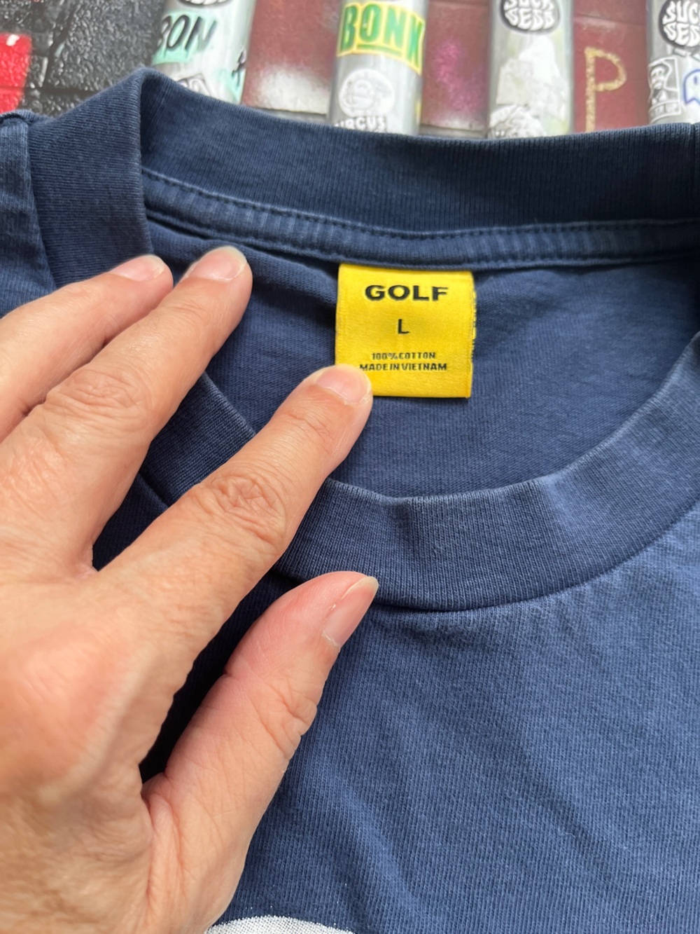 Golf Wang Navy Tee with Alien Head Graphic - Picture 5 of 5